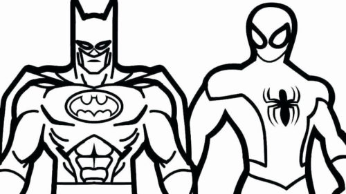 Batman And Spiderman Coloring Page