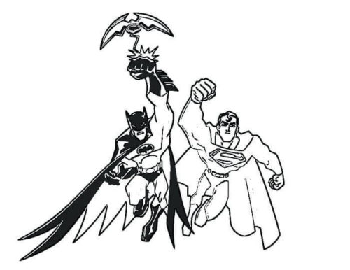 Batman And Superman Colouring Page