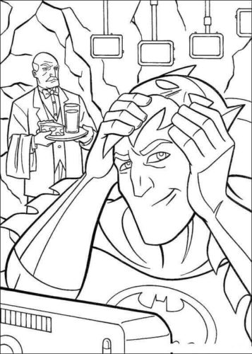 Batman Trying Out Mask Coloring Page