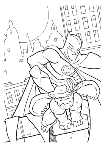 Batman With Criminal Coloring Picture