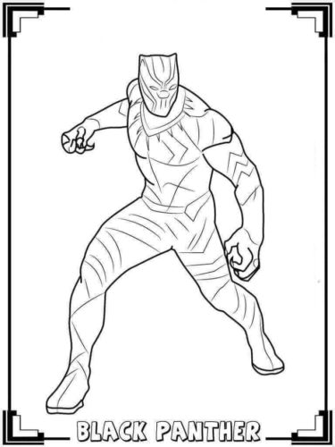 Black Panther Avenger Coloring Page