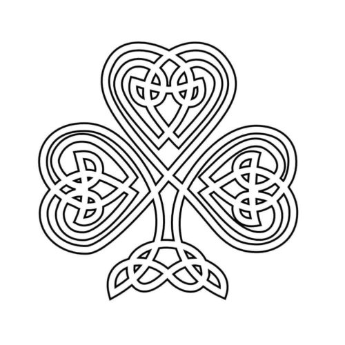 Celtic Patterned Shamrock Coloring Page