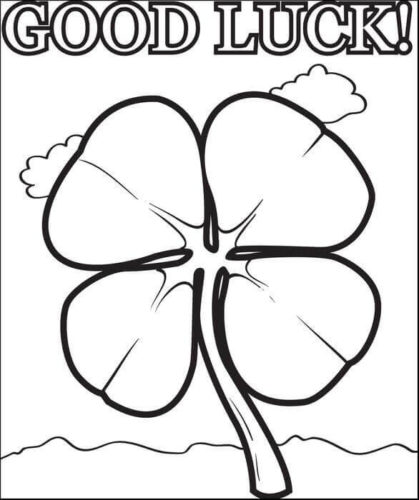 Free Printable Four Leaf Clover Coloring Pages