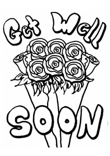 Free Printable Get Well Soon Flower Bouquet Coloring Page