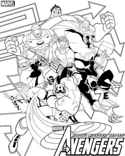 Free Printable Marvel Avengers Coloring Page
