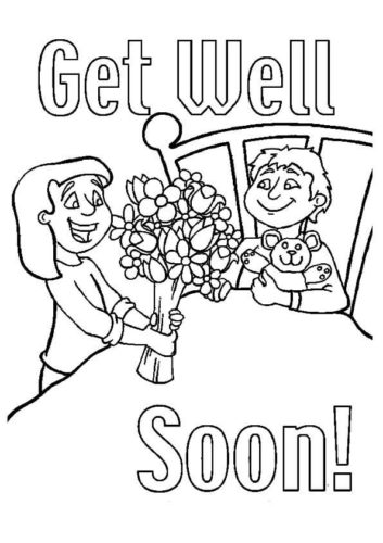 Get Well Soon Friend Coloring Page