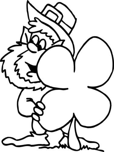 Leprechaun And Clover Coloring Page