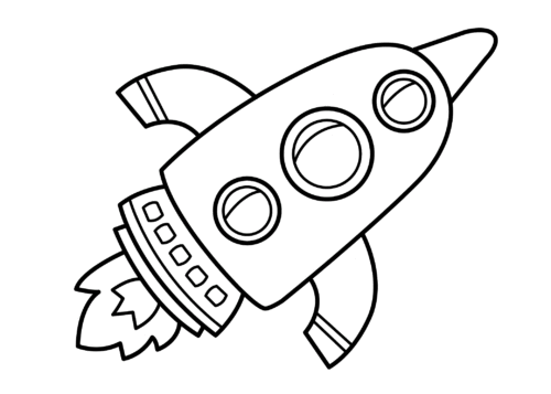 Rocket Coloring Page For Preschoolers