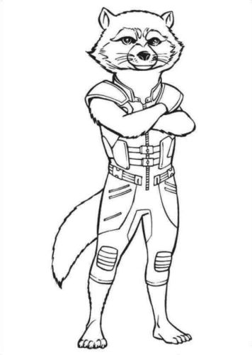 Rocket Coloring Page From Avengers Endgame
