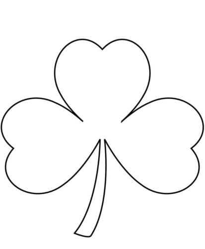 Simple Shamrock Coloring Page For Kids