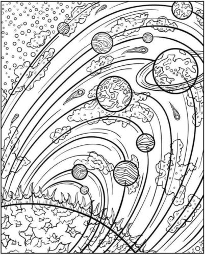 Solar System Orbit Coloring Page