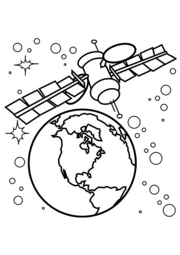 Space Station Coloring Page