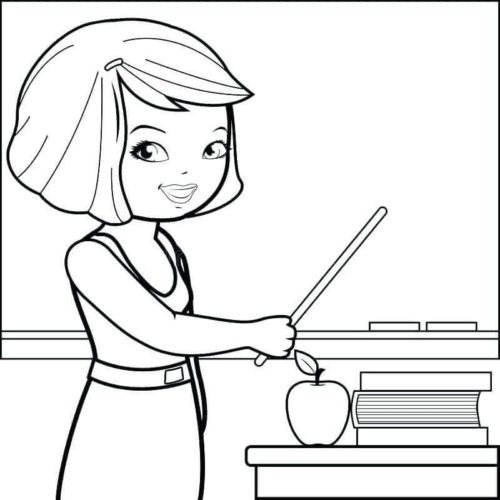 Sweet Teacher Coloring Page