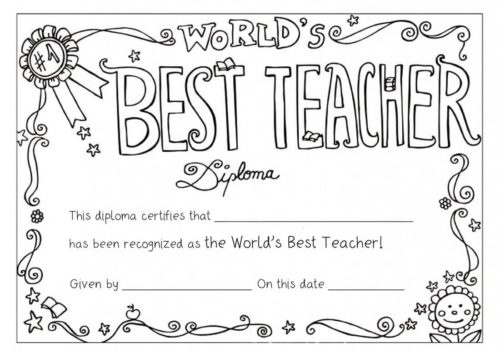 Worlds Best Teacher Coloring Page