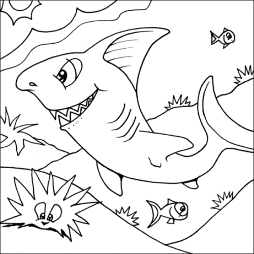 Cartoon Shark Coloring Image