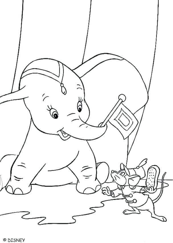 Dumbo With Timothy Coloring Page