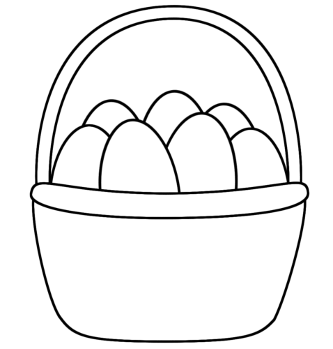 Easter Basket Coloring Page For Preschoolers