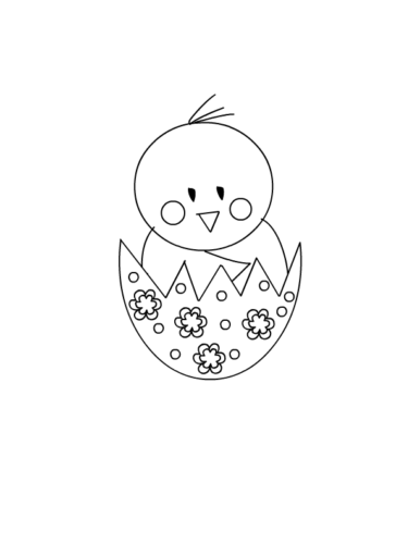 Easter Chick Coloring Page For Preschoolers