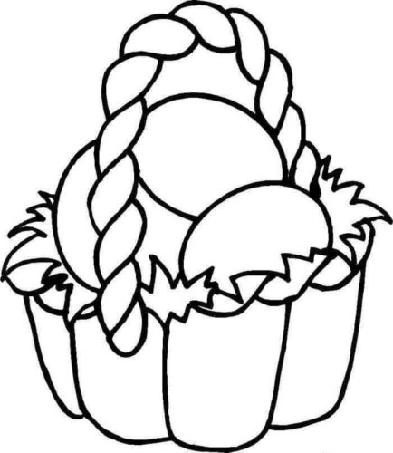 Easy Easter Basket Colouring Page