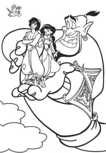 Download 30 Free Printable Aladdin Coloring Pages