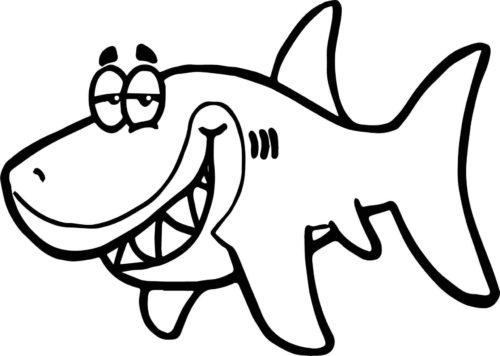 Funny Shark Coloring Page