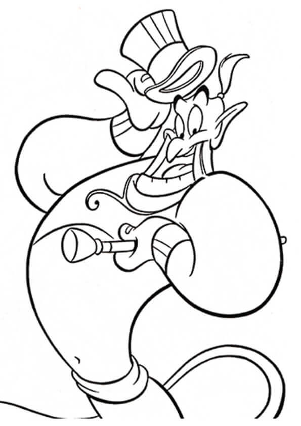 Genie Aladdin Coloring Page