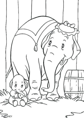 Mrs Jumbo Coloring Page