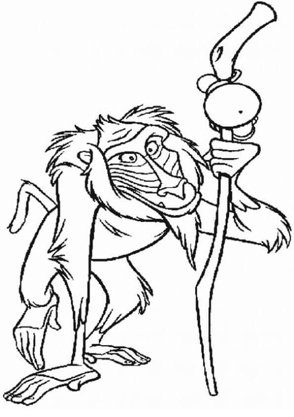 Rafiki From The Lion King Coloring Sheet