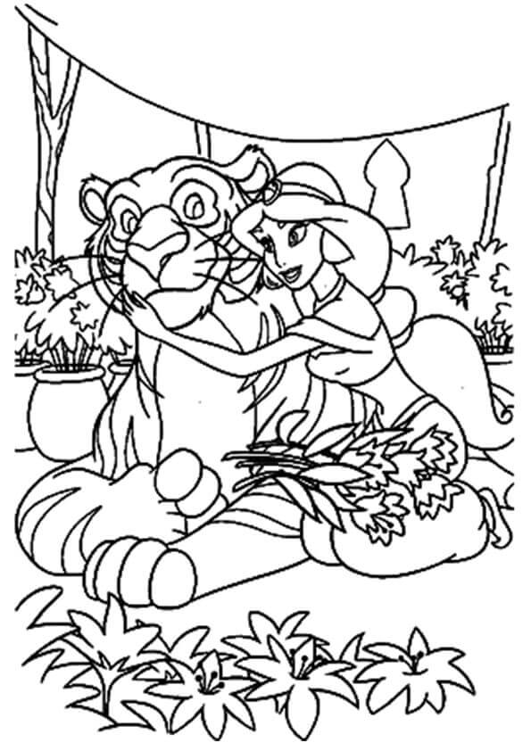 Rajah And Jasmine Coloring Page