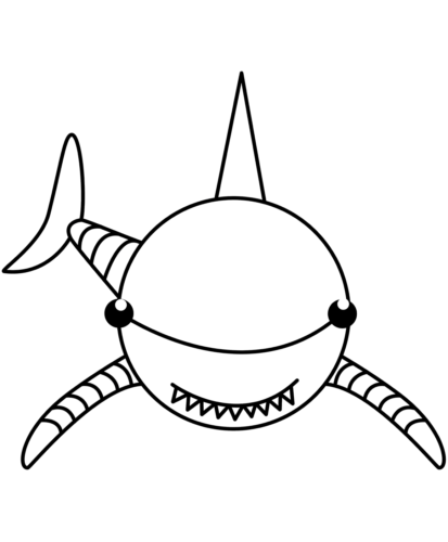 Shark Coloring Page For Preschoolers