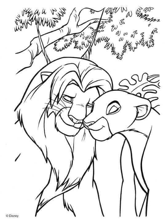 Simba And Nala Coloring Page