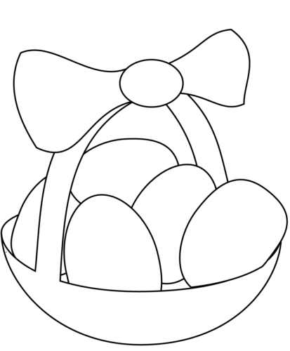 Simple Easter Basket Coloring Page