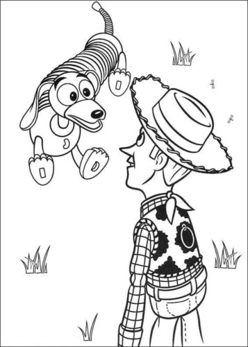 Slinky And Woody Coloring Page