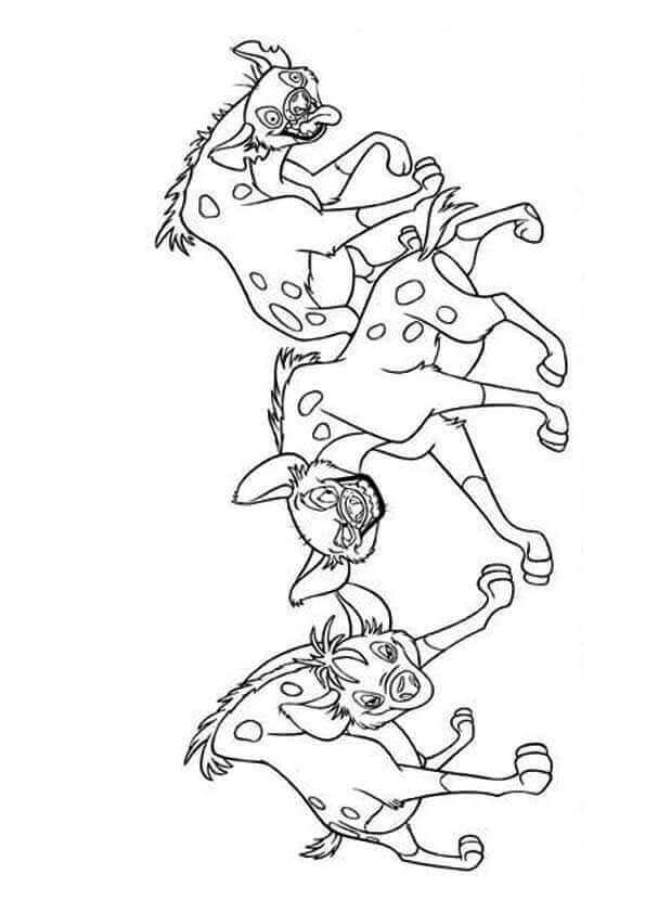 The Three Hyenas Coloring Page