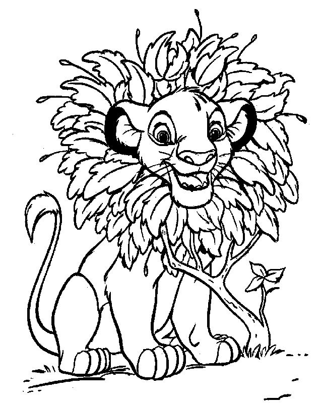 Young Simba From The Lion King Coloring Page