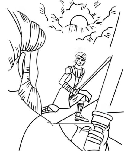 Anakin and Obi Wan Kenobi Duel coloring page