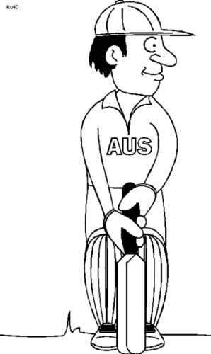 Australian Cricketer Coloring Page