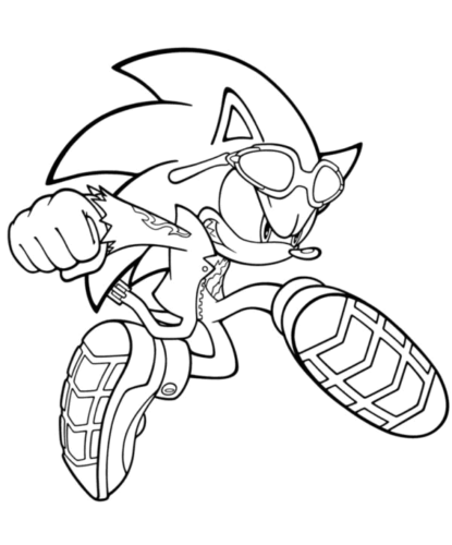 Black Sonic Coloring Page