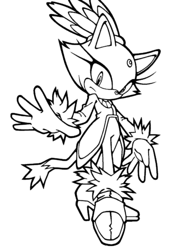Blaze the Cat From Sonic the Hedgehog coloring page