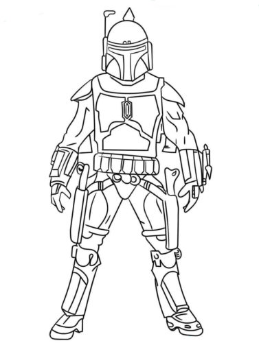 Boba Fett from Star Wars coloring page