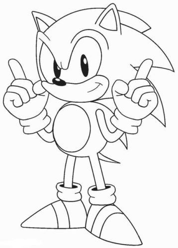 Classic Sonic The Hedgehog Coloring Page