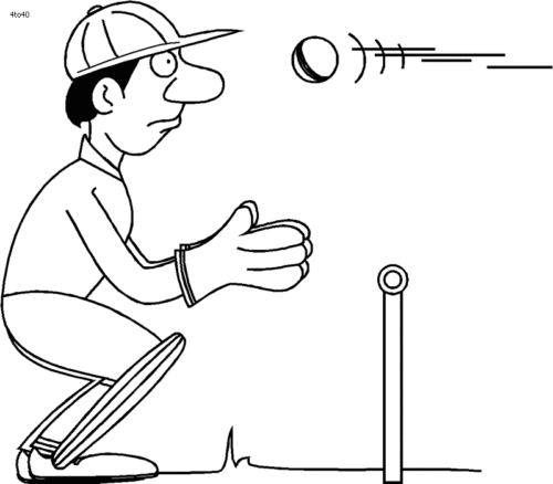 Cricket Wicketkeeper Coloring Page