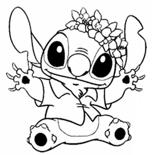 Cute Stitch Coloring Page