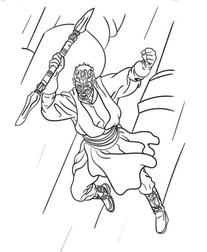 Darth Maul from Star Wars coloring sheet