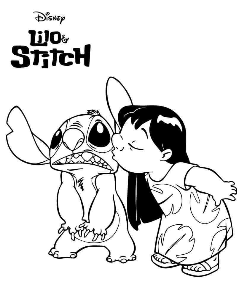 Disney Cute Lilo Stitch Coloring Pages High Resolution Printable Page ...