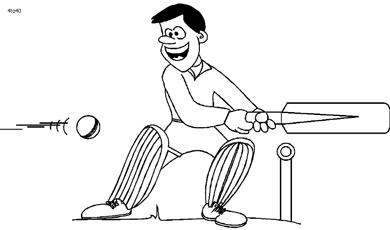 Free Printable Cricket Sport Coloring Pages