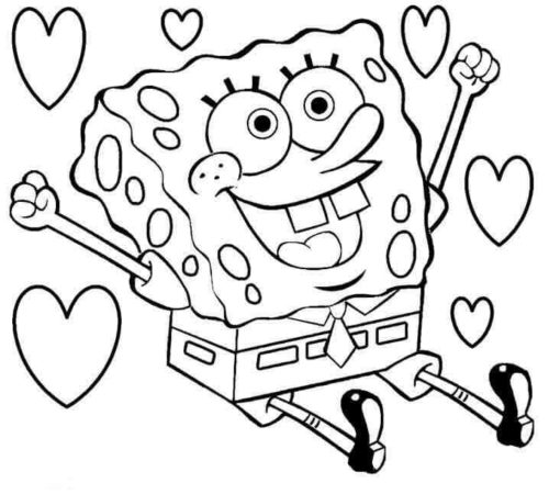 Happy SpongeBob Coloring Image