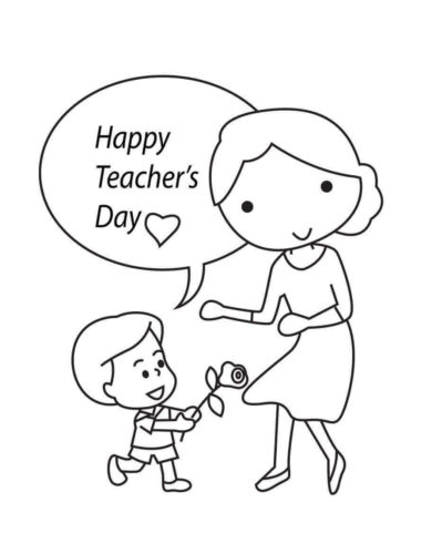 Happy Teachers Day Coloring Page