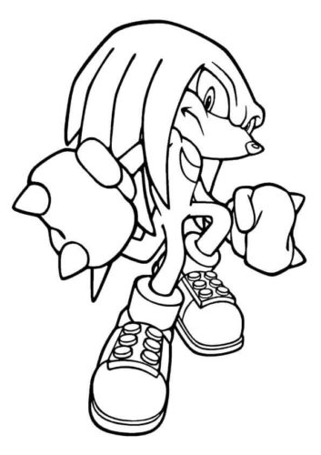 Knuckles The Echidna Coloring Page