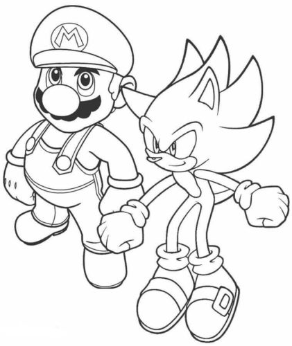 Mario And Sonic Coloring Page